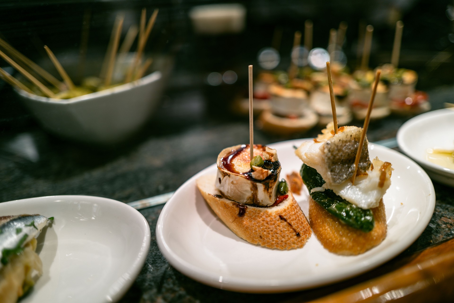 Enjoying Pintxos( Pincho or Tapas) in San Sebastián,Basque,Spain